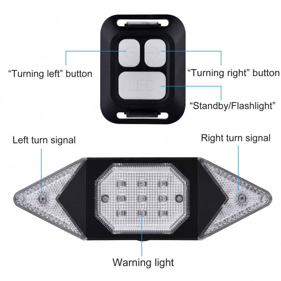 LED Turn Signal Bike Light USB Rechargeable Bicycle Tail Light with Direction Indicator Waterproof Cycling Safety Light Intelligent Remote Control Cycling Rear Bright Light Warning Lamp LED Turn Signal Bike Light USB Rechargeable Bicycle Tail Light with Direction Indicator Waterproof Cycling Safety Light Intelligent Remote Control Cycling Rear Bright Light Warning Lamp