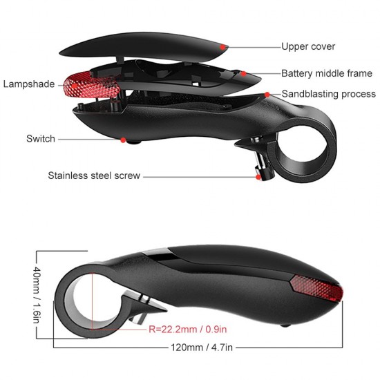 Bike Handlebar End Grips 2pcs Bicycle Bar Ends Handle Grips with Turn Lights for Mountain Bikes Bike Handlebar End Grips 2pcs Bicycle Bar Ends Handle Grips with Turn Lights for Mountain Bikes