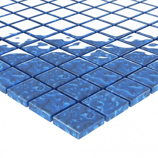 Mosaic Tiles 11 pcs Blue 30x30 cm Glass Mosaic Tiles 11 pcs Blue 30x30 cm Glass