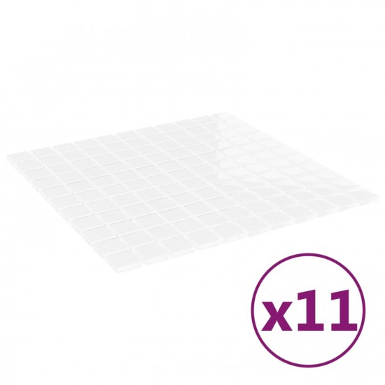 Mosaic Tiles 11 pcs White 30x30 cm Glass Mosaic Tiles 11 pcs White 30x30 cm Glass