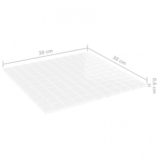 Mosaic Tiles 11 pcs White 30x30 cm Glass Mosaic Tiles 11 pcs White 30x30 cm Glass