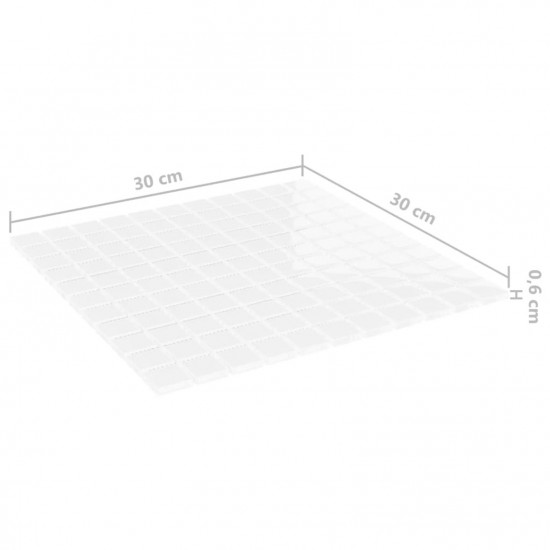 Mosaic Tiles 22 pcs White 30x30 cm Glass Mosaic Tiles 22 pcs White 30x30 cm Glass