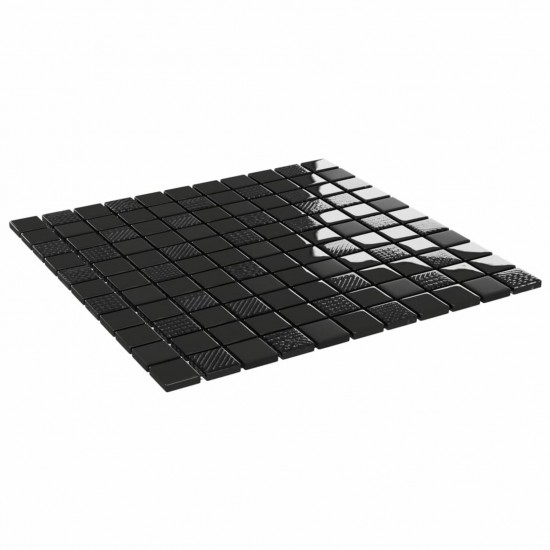 Mosaic Tiles 22 pcs Shiny Black 30x30 cm Glass Mosaic Tiles 22 pcs Shiny Black 30x30 cm Glass
