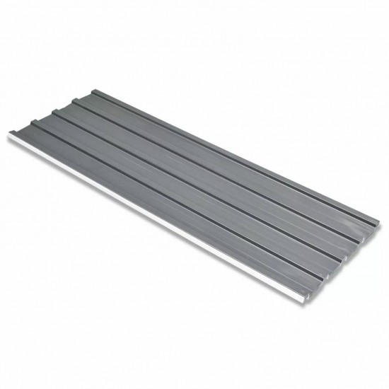 Roof Panels 12 pcs Galvanised Steel Grey Roof Panels 12 pcs Galvanised Steel Grey
