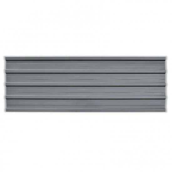 Roof Panels 12 pcs Galvanised Steel Grey Roof Panels 12 pcs Galvanised Steel Grey