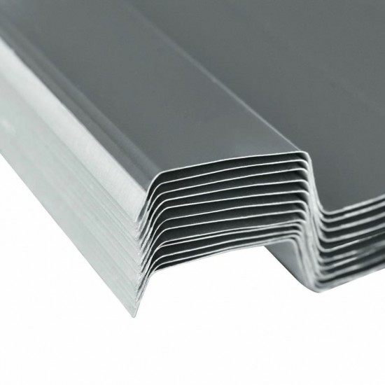 Roof Panels 12 pcs Galvanised Steel Grey Roof Panels 12 pcs Galvanised Steel Grey