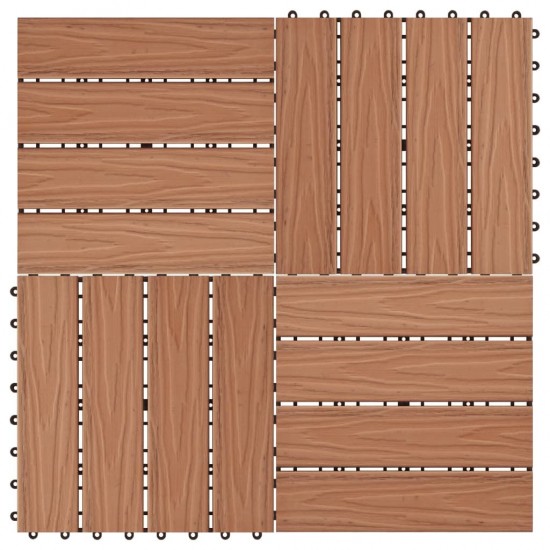11 pcs Decking Tiles Deep Embossed WPC 30x30cm 1sqm Light Brown 11 pcs Decking Tiles Deep Embossed WPC 30x30cm 1sqm Light Brown