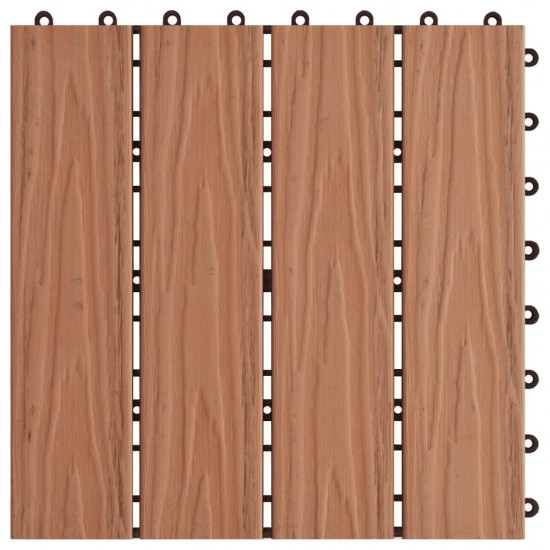 11 pcs Decking Tiles Deep Embossed WPC 30x30cm 1sqm Light Brown 11 pcs Decking Tiles Deep Embossed WPC 30x30cm 1sqm Light Brown