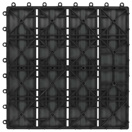 11 pcs Decking Tiles Deep Embossed WPC 30x30 cm 1 sqm Black 11 pcs Decking Tiles Deep Embossed WPC 30x30 cm 1 sqm Black