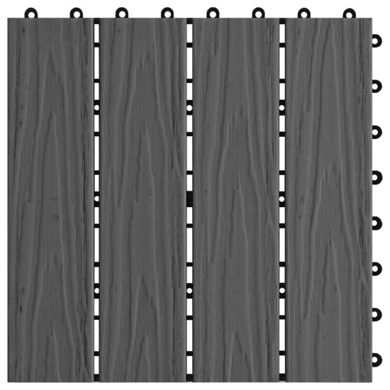 11 pcs Decking Tiles Deep Embossed WPC 30x30 cm 1 sqm Black 11 pcs Decking Tiles Deep Embossed WPC 30x30 cm 1 sqm Black