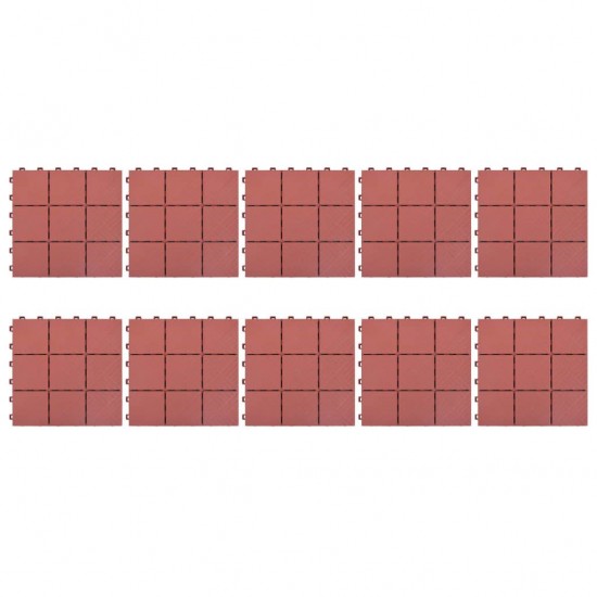 Decking Tiles 10 pcs Red 30.5x30.5 cm Plastic Decking Tiles 10 pcs Red 30.5x30.5 cm Plastic