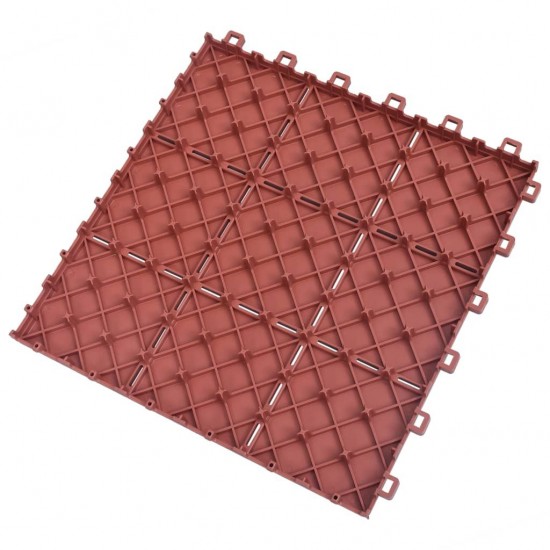 Decking Tiles 10 pcs Red 30.5x30.5 cm Plastic Decking Tiles 10 pcs Red 30.5x30.5 cm Plastic