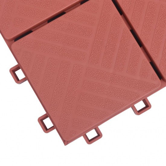 Decking Tiles 10 pcs Red 30.5x30.5 cm Plastic Decking Tiles 10 pcs Red 30.5x30.5 cm Plastic