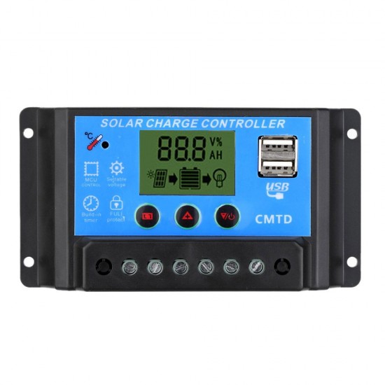 Anself 20A 12V/24V Solar Charge Controller with LCD Display Auto Regulator Timer Solar Panel Battery Lamp LED Lighting Overload Protection Anself 20A 12V/24V Solar Charge Controller with LCD Display Auto Regulator Timer Solar Panel Battery Lamp LED Lighting Overload Protection