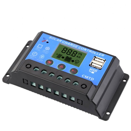 Anself 20A 12V/24V Solar Charge Controller with LCD Display Auto Regulator Timer Solar Panel Battery Lamp LED Lighting Overload Protection Anself 20A 12V/24V Solar Charge Controller with LCD Display Auto Regulator Timer Solar Panel Battery Lamp LED Lighting Overload Protection