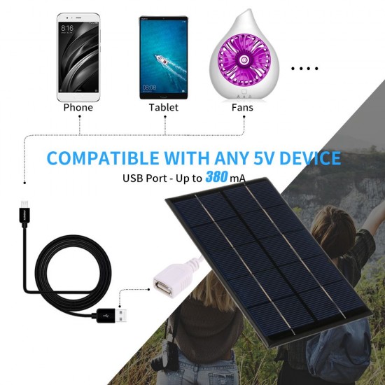 2W/5V Portable Solar Charger With USB Port Monocrystalline silicon Compact Solar Panel Phone Cellphone Power Bank Charger For Camping Hiking Travel 2W/5V Portable Solar Charger With USB Port Monocrystalline silicon Compact Solar Panel Phone Cellphone Power Bank Charger For Camping Hiking Travel