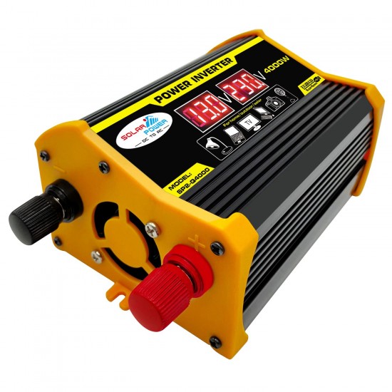 Modified Sine Wave Inverter High Frequency 4000W Peak Power Watt Power Inverter DC 12V to AC 220V Converter Car Power Charger Inverter with 2.1A Dual USB Port Battery Clips Display Screen Modified Sine Wave Inverter High Frequency 4000W Peak Power Watt Power Inverter DC 12V to AC 220V Converter Car Power Charger Inverter with 2.1A Dual USB Port Battery Clips Display Screen