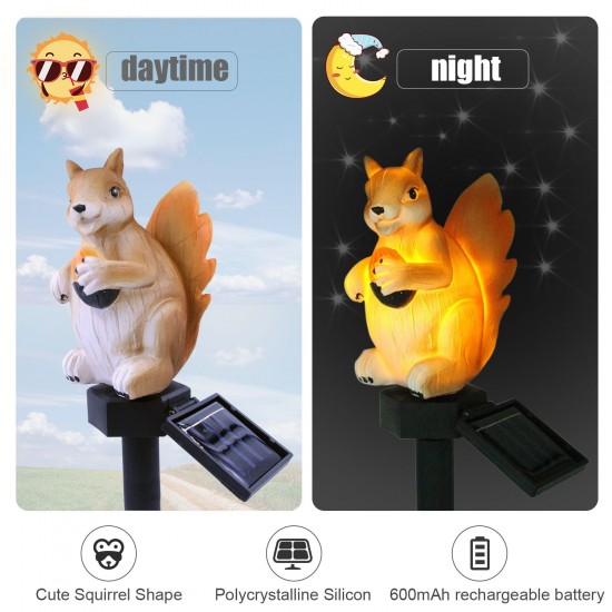 LED Solar Lights Garden Stake Lights Squirrel Shape Solar Powered LED Lamp Pathway Walkway Lawn Patio Backyard Lighting Outdoor Waterproof Landscape Lamp LED Solar Lights Garden Stake Lights Squirrel Shape Solar Powered LED Lamp Pathway Walkway Lawn Patio Backyard Lighting Outdoor Waterproof Landscape Lamp