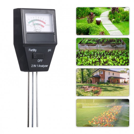 2-in-1 Soil pH Meter Fertility Tester pH Tester Soil Tester for Garden Farm Lawn Indoor Outdoor Plant Care 2-in-1 Soil pH Meter Fertility Tester pH Tester Soil Tester for Garden Farm Lawn Indoor Outdoor Plant Care