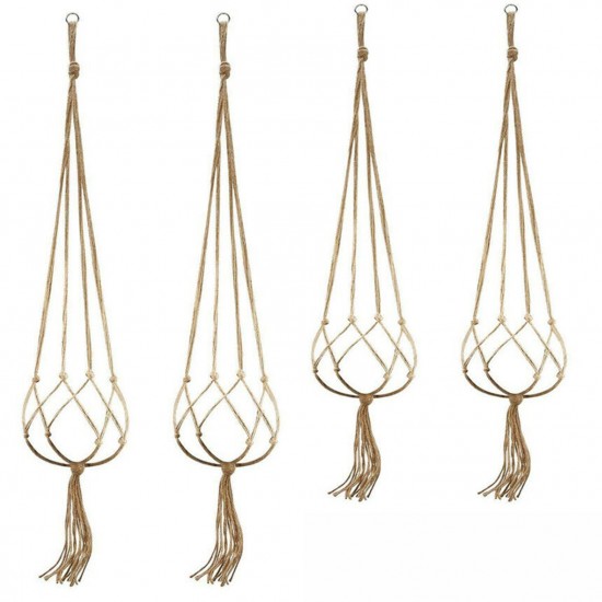 4Pcs Macrame Plant Hanger Vintage Rope Basket Indoor Outdoor Flower Pot Holder Decoration 4Pcs Macrame Plant Hanger Vintage Rope Basket Indoor Outdoor Flower Pot Holder Decoration