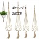 4Pcs Macrame Plant Hanger Vintage Rope Basket Indoor Outdoor Flower Pot Holder Decoration 4Pcs Macrame Plant Hanger Vintage Rope Basket Indoor Outdoor Flower Pot Holder Decoration