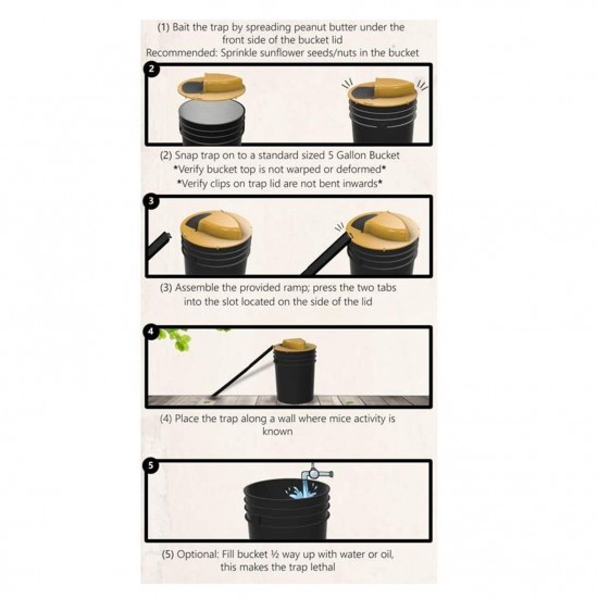 Rat Traps Flip slide Bucket Mouse Trap Walk The Plank Automatic Trap for 5-Gal Water Injection Effective Rat Repellent at Indoor/Outdoor Barn Garage Shed Rat Traps Flip slide Bucket Mouse Trap Walk The Plank Automatic Trap for 5-Gal Water Injection Effective Rat Repellent at Indoor/Outdoor Barn Garage Shed