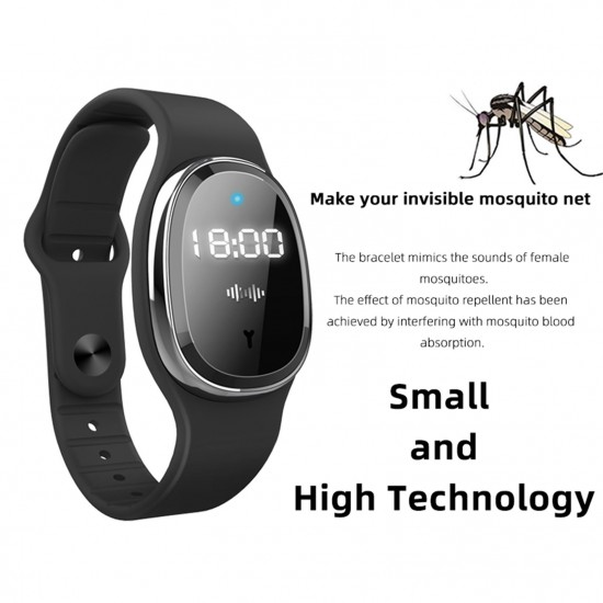 Portable Ultrasonic Mosquito Repellent Bracelets with Clock Non-Toxic Deet Free Bug Insect Repellent Bands Reusable Long Protection Electronic Pest Control Band for Kids & Adults Portable Ultrasonic Mosquito Repellent Bracelets with Clock Non-Toxic Deet Free Bug Insect Repellent Bands Reusable Long Protection Electronic Pest Control Band for Kids & Adults