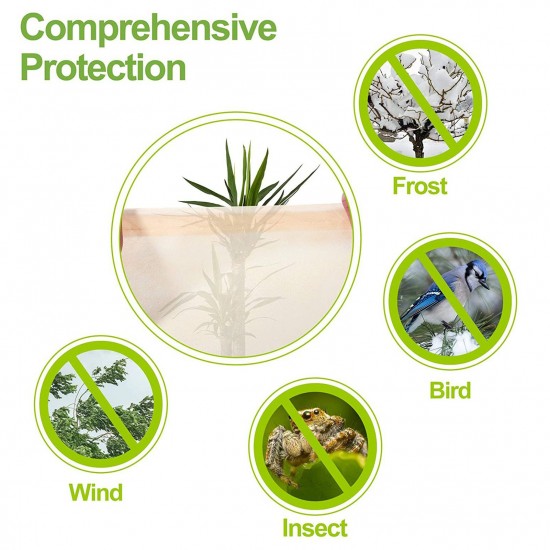 Outdoor Plant Cover Freeze Protection Reusable Non-woven Fabric Plant Covering Bag with Zipper and Drawstring Against Cold Winter Frost Birds Animals Outdoor Plant Cover Freeze Protection Reusable Non-woven Fabric Plant Covering Bag with Zipper and Drawstring Against Cold Winter Frost Birds Animals