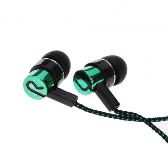 Explosion models braided wiring in-ear plating headset mobile phone MP3 universal creative gifts cross-border headphones wholesale green Explosion models braided wiring in-ear plating headset mobile phone MP3 universal creative gifts cross-border headphones wholesale green
