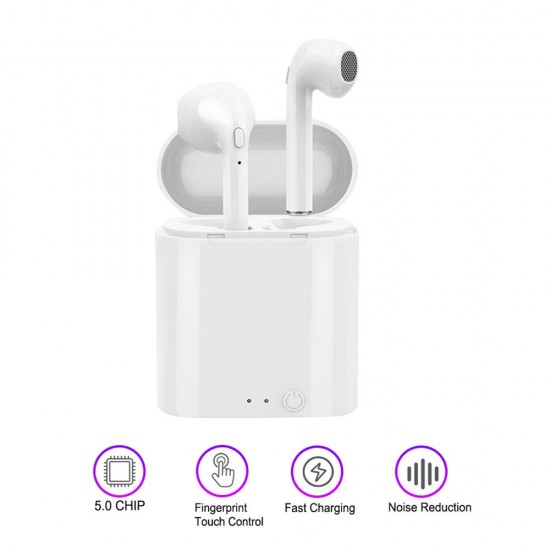 i7S Wirelessly BT5.0 Earbud Headphones In-ear Portable Headsets with Charge Box Touching ControlCompatible with Android / iOS i7S Wirelessly BT5.0 Earbud Headphones In-ear Portable Headsets with Charge Box Touching ControlCompatible with Android / iOS