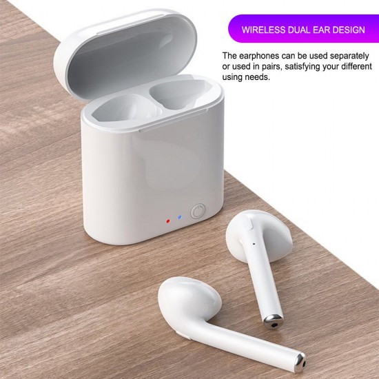 i7S Wirelessly BT5.0 Earbud Headphones In-ear Portable Headsets with Charge Box Touching ControlCompatible with Android / iOS i7S Wirelessly BT5.0 Earbud Headphones In-ear Portable Headsets with Charge Box Touching ControlCompatible with Android / iOS