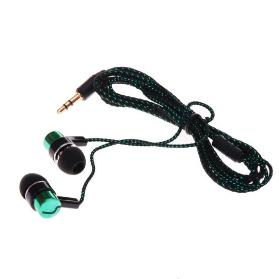 Explosion models braided wiring in-ear plating headset mobile phone MP3 universal creative gifts cross-border headphones wholesale green Explosion models braided wiring in-ear plating headset mobile phone MP3 universal creative gifts cross-border headphones wholesale green