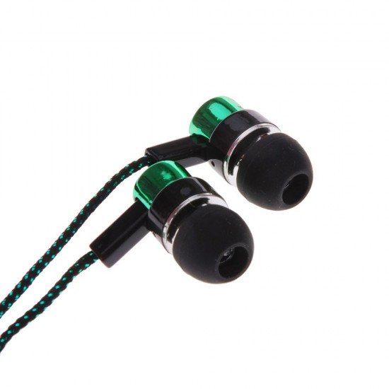 Explosion models braided wiring in-ear plating headset mobile phone MP3 universal creative gifts cross-border headphones wholesale green Explosion models braided wiring in-ear plating headset mobile phone MP3 universal creative gifts cross-border headphones wholesale green