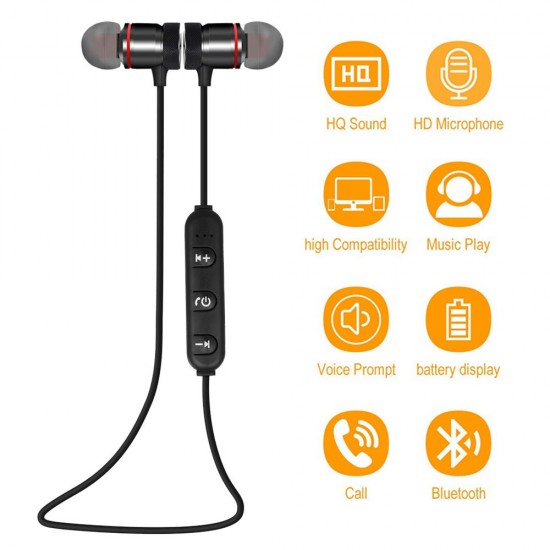 Bluetooth 4.1 Headphones Outdoor Sport Headsets Music Earphone Magnetic Suction Built-in Microphone Line Control Bluetooth 4.1 Headphones Outdoor Sport Headsets Music Earphone Magnetic Suction Built-in Microphone Line Control