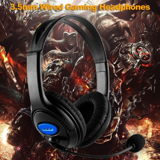 3.5mm Wired Gaming Headphones Over Ear Game Headset Stereo Bass Earphone with Microphone Volume Control for PC Laptop PS4 Smart Phone 3.5mm Wired Gaming Headphones Over Ear Game Headset Stereo Bass Earphone with Microphone Volume Control for PC Laptop PS4 Smart Phone