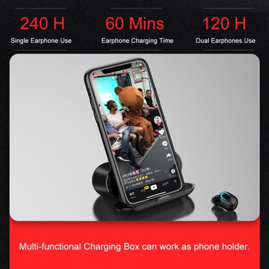 Bluetooth 5.0 Earbuds True Wireless Headphones with Mic In-ear Stereo Earphones Twins IPX5 Waterproof Sports Headset Charging Box Battery Digital Display Bluetooth 5.0 Earbuds True Wireless Headphones with Mic In-ear Stereo Earphones Twins IPX5 Waterproof Sports Headset Charging Box Battery Digital Display