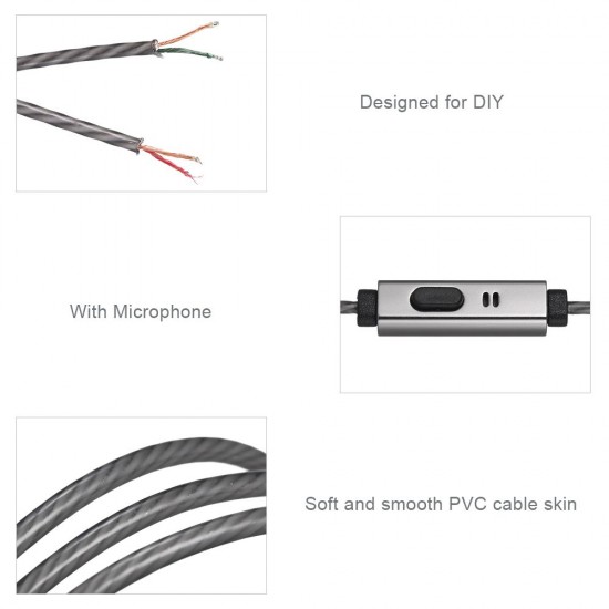 DIY Earphone Cable with Mic Pure Copper Wire Replacement Type-C Male Jack to Bare End Headphone Cable Semi-finished Headset Cable for Cable Repair DIY Earphone Cable with Mic Pure Copper Wire Replacement Type-C Male Jack to Bare End Headphone Cable Semi-finished Headset Cable for Cable Repair
