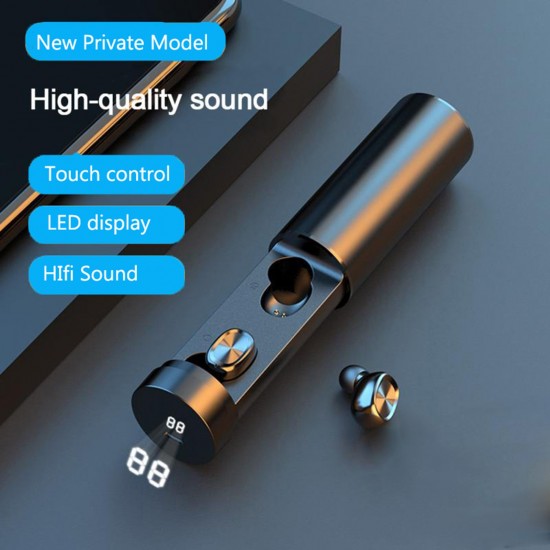B9 BT 5.0 Earphones Sports Mini Earphones Cordless Stereo Headphone with Auto Pairing Touch-Control LED-Display Waterproof Telephone Answering Function B9 BT 5.0 Earphones Sports Mini Earphones Cordless Stereo Headphone with Auto Pairing Touch-Control LED-Display Waterproof Telephone Answering Function
