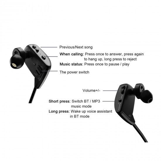 8GB MP3 Player Wireless Bluetooth 5.0 Headphone IPX5 Waterproof Music Earphone Outdoor Sports Headset with Mic for Mobile Phone 8GB MP3 Player Wireless Bluetooth 5.0 Headphone IPX5 Waterproof Music Earphone Outdoor Sports Headset with Mic for Mobile Phone