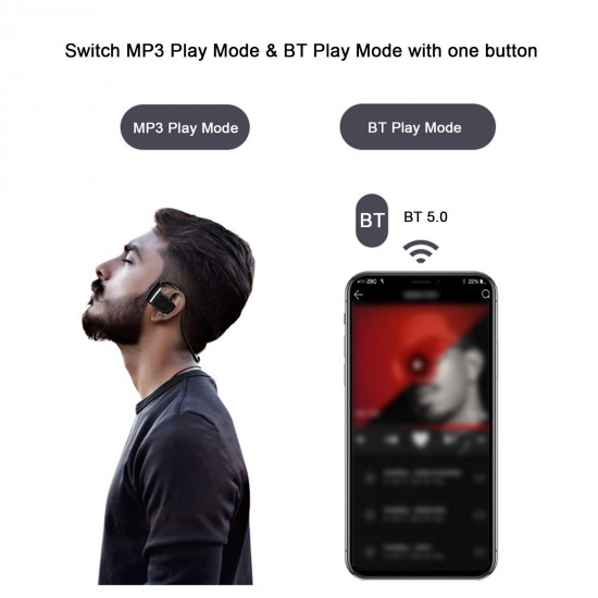 8GB MP3 Player Wireless Bluetooth 5.0 Headphone IPX5 Waterproof Music Earphone Outdoor Sports Headset with Mic for Mobile Phone 8GB MP3 Player Wireless Bluetooth 5.0 Headphone IPX5 Waterproof Music Earphone Outdoor Sports Headset with Mic for Mobile Phone
