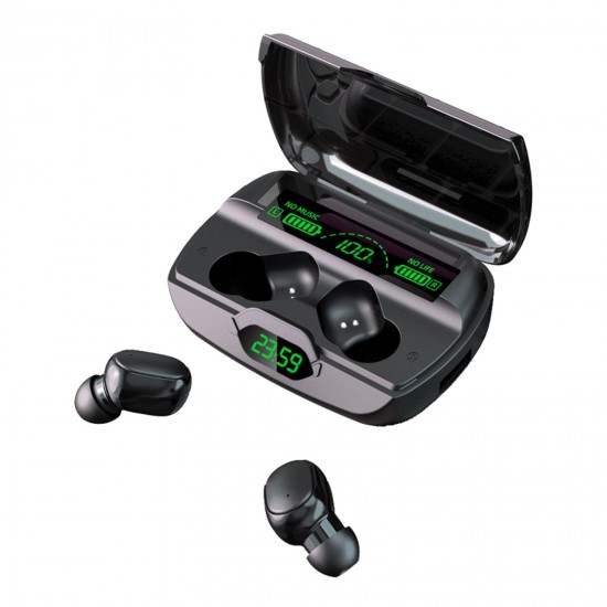 G6 Bluetooth 5.1 TWS Earbuds True Wireless Headphones Sweatproof Sports Headset with Mic 1200mAh Charging Box Clock Time Display Battery Power Display USB Output G6 Bluetooth 5.1 TWS Earbuds True Wireless Headphones Sweatproof Sports Headset with Mic 1200mAh Charging Box Clock Time Display Battery Power Display USB Output