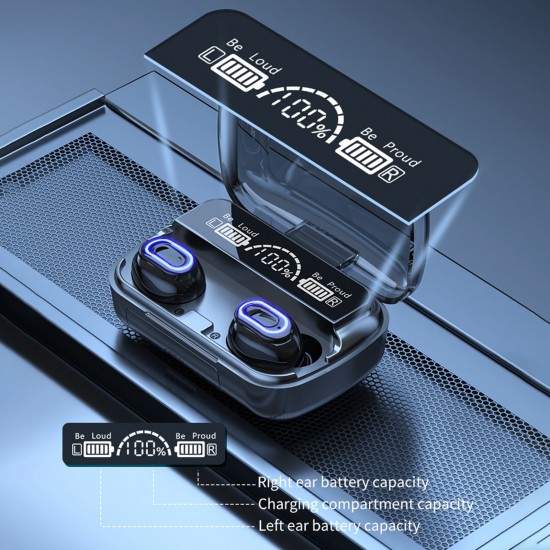 M1 BT5.1 Earphones Auto Pairing HiFi Sound Noise Reduction Clear Calls IPX7 Waterproof Three-screen Digital Display Power Bank M1 BT5.1 Earphones Auto Pairing HiFi Sound Noise Reduction Clear Calls IPX7 Waterproof Three-screen Digital Display Power Bank