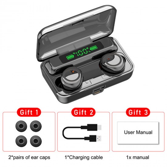 F9-3 Bluetooth 5.1 TWS Earbuds True Wireless Headphones Touch Control 2800mAh Charging Box Battery Power Display Mini Sports Twins Headset with Microphone USB Output F9-3 Bluetooth 5.1 TWS Earbuds True Wireless Headphones Touch Control 2800mAh Charging Box Battery Power Display Mini Sports Twins Headset with Microphone USB Output