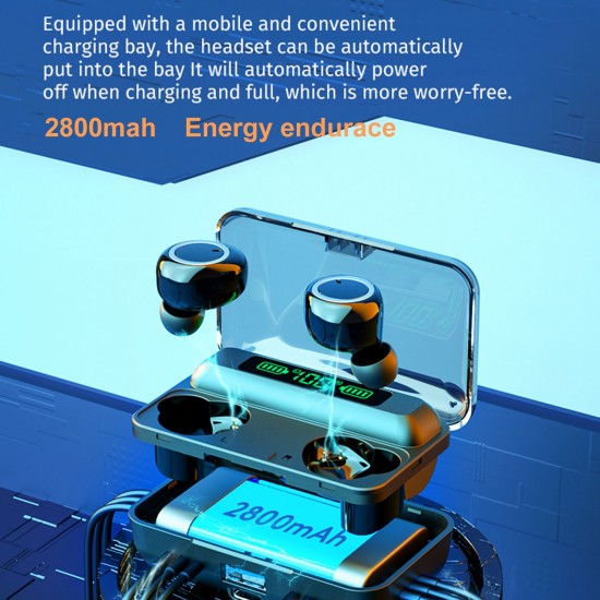 F9-3 Bluetooth 5.1 TWS Earbuds True Wireless Headphones Touch Control 2800mAh Charging Box Battery Power Display Mini Sports Twins Headset with Microphone USB Output F9-3 Bluetooth 5.1 TWS Earbuds True Wireless Headphones Touch Control 2800mAh Charging Box Battery Power Display Mini Sports Twins Headset with Microphone USB Output