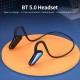 BT 5.0 Headset with Mic Open-ear Design 5.2 Surround Sound Flexible Headband 3 Controlling Buttons IP67 WaterProof, Blue BT 5.0 Headset with Mic Open-ear Design 5.2 Surround Sound Flexible Headband 3 Controlling Buttons IP67 WaterProof, Blue