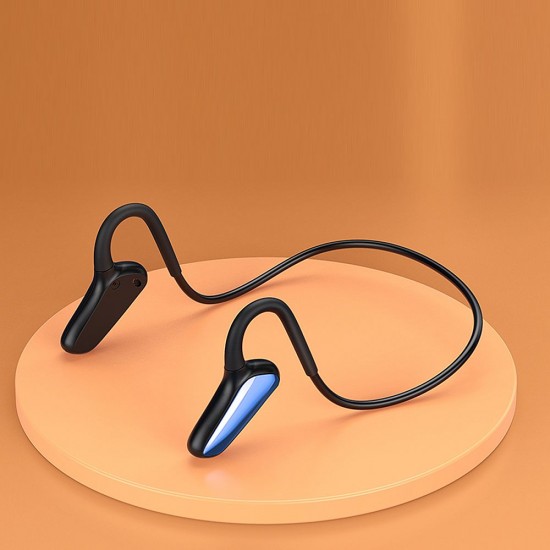 BT 5.0 Headset with Mic Open-ear Design 5.2 Surround Sound Flexible Headband 3 Controlling Buttons IP67 WaterProof, Blue BT 5.0 Headset with Mic Open-ear Design 5.2 Surround Sound Flexible Headband 3 Controlling Buttons IP67 WaterProof, Blue