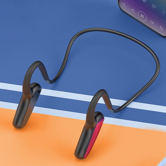 BT 5.0 Headset with Mic Open-ear Design 5.2 Surround Sound Flexible Headband 3 Controlling Buttons IP67 WaterProof, Blue BT 5.0 Headset with Mic Open-ear Design 5.2 Surround Sound Flexible Headband 3 Controlling Buttons IP67 WaterProof, Blue