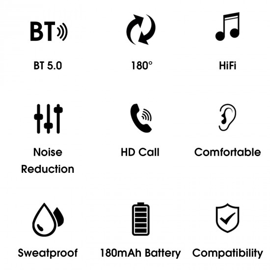RD02 BT 5.0 Wireless Earphone Handsfree Business Headset Noise Reduction Mini Earphone Single Earhook with MIC for Running Driving Gym Spa Black RD02 BT 5.0 Wireless Earphone Handsfree Business Headset Noise Reduction Mini Earphone Single Earhook with MIC for Running Driving Gym Spa Black
