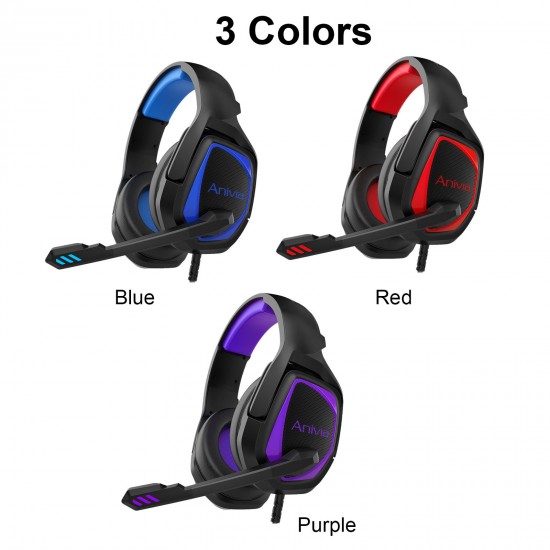 Anivia MH602 Gaming Headset for PC Laptop Noise Cancelling Over Ear Headphones with Mic 3.5mm Jack Wired Headset Bass Surround Soft Earmuffs for Games Anivia MH602 Gaming Headset for PC Laptop Noise Cancelling Over Ear Headphones with Mic 3.5mm Jack Wired Headset Bass Surround Soft Earmuffs for Games