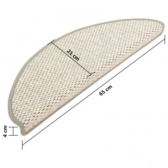 Self-adhesive Stair Mats Sisal-Look 15 pcs 65x25 cm Beige Self-adhesive Stair Mats Sisal-Look 15 pcs 65x25 cm Beige